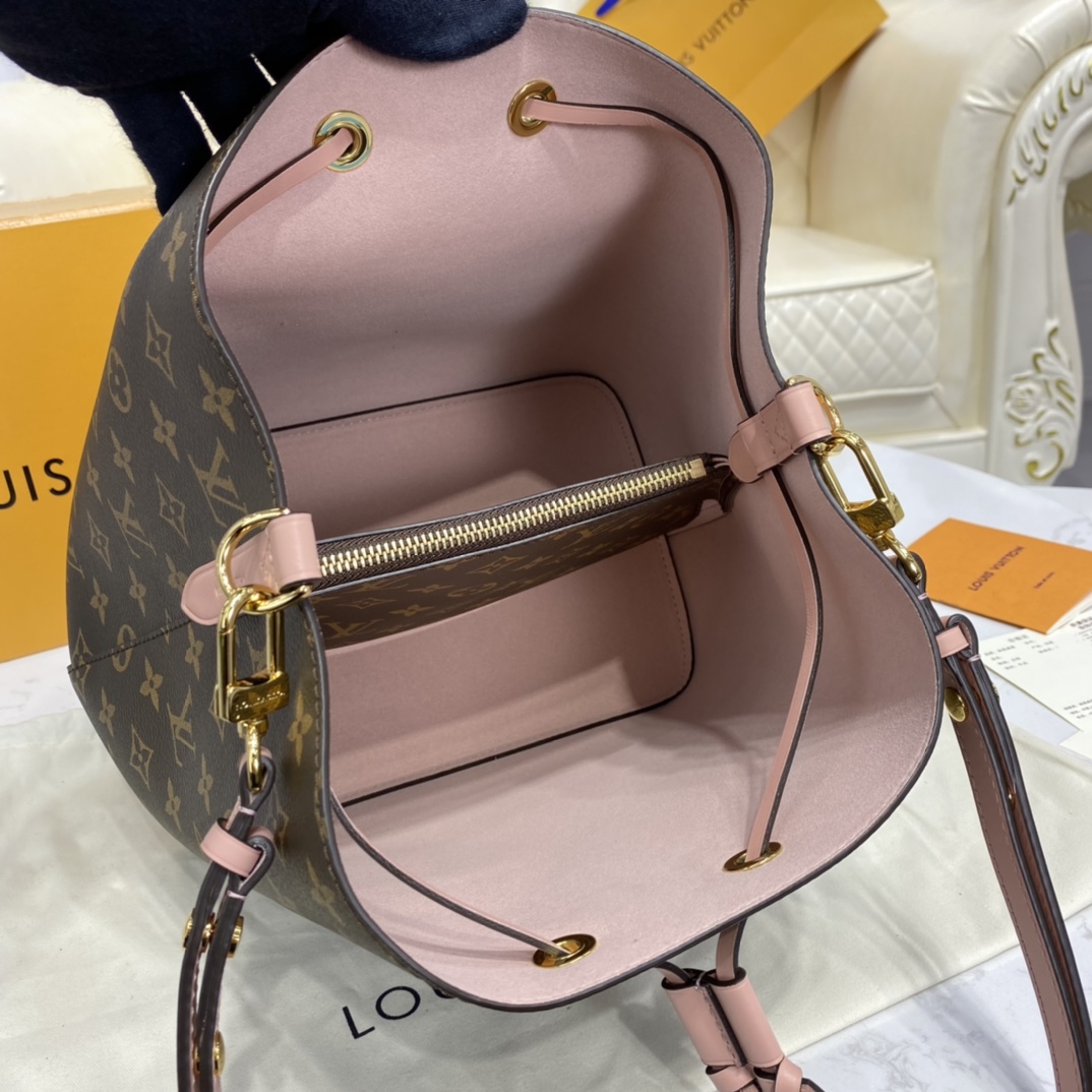 Louis Vuitton NEONOE MM Bucket Bag Monogram M44022 Pink